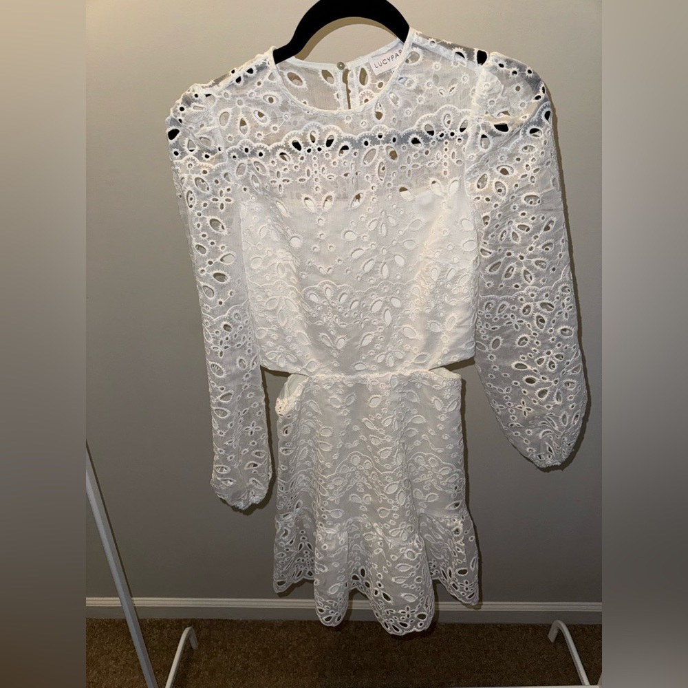 Eyelet Puff-Sleeve Bridal Dress